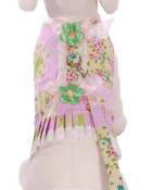 Cha-Cha Couture Country Gal Harness Vest with Matching Leash - pastel cotton lycra with pleated eyelet and tulle bow accents