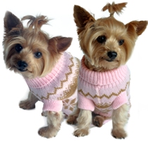 Doggie Design - Pink Snowflake Sweater - Doggie Design's new 2015 sweaters are made extra thick and warm. They are made with durable acrylic. Machine wash and air dry.