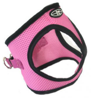 Doggie Design's Ultra Choke Free Harness is designed for comfort and safety, with high strength buckles and heavy duty polished D-rings.  Protects the Trachea by only pulling on the body and not the neck.  Perfect design for use as a Seat Belt Harness.  Double Safety Closure of Velcro and High Strength Plastic Side Release Buckle.  Simple and Easy Step in, Wrap Up, and Close.  100% Polyester Outer - Machine Wash and Line Dry.  Made in the USA - Patent Pending.