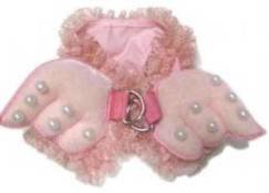 Monkey Daze Angel Wing Harness with lace trim, faux pearls, two d-rings.  Perfect for your tiny ring bearer or Christmas angel.