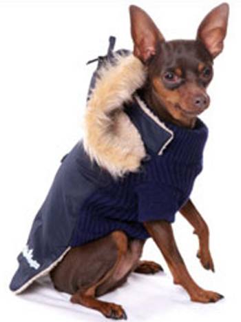 Tabitha & Angus - Faux Sherpa-lined polyester coat, with knitted turtleneck body.  Faux fur trimmed removable hood is also lined with faux sherpa.