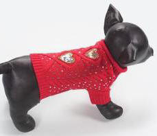 VIPoochy - Let Me Call You Sweetheart Sweater - Light-weight 65% Angora / 35% Wool sweater, sequined heart edged in beads.