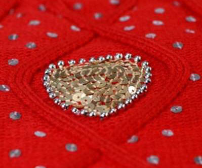 VIPoochy - Let Me Call You Sweetheart Sweater - Light-weight 65% Angora / 35% Wool sweater, sequined heart edged in beads.